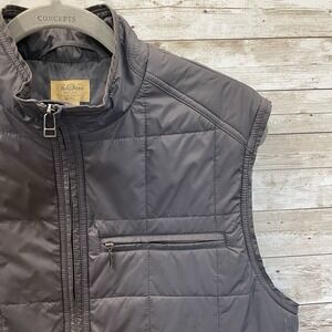 Vintage Tre Vero Mens M Puffer Vest Gray Zipper Pockets Light Packable Quilted